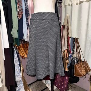 Gray Pinstriped Vintage Midi Skirt